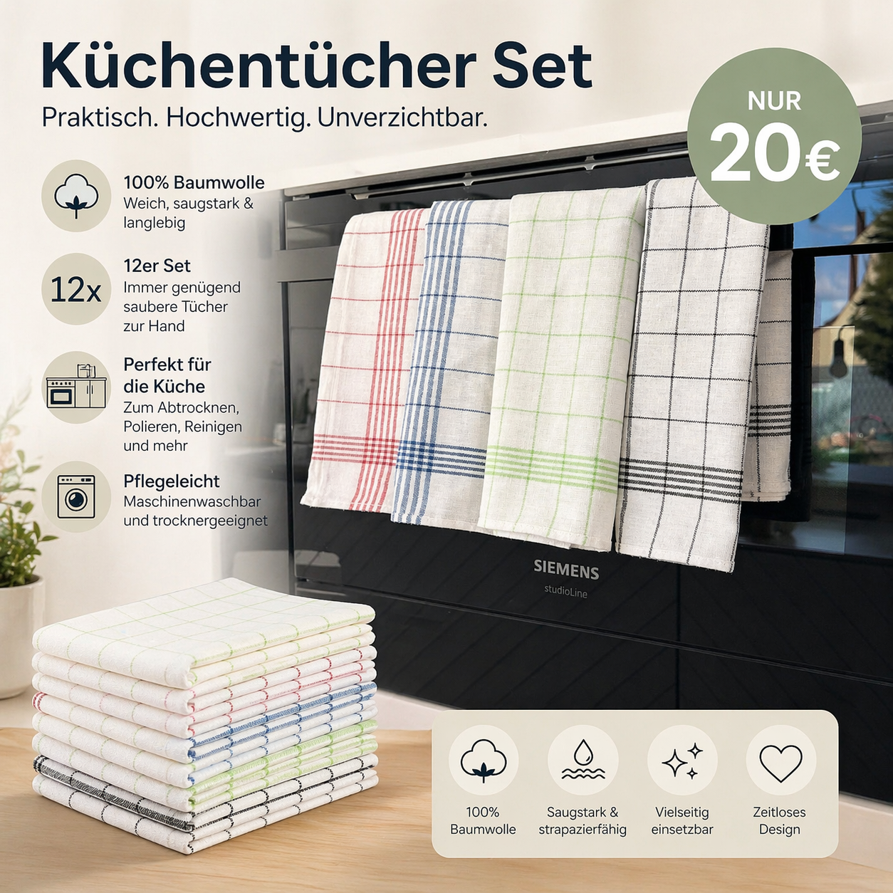 12er Set Küchentücher