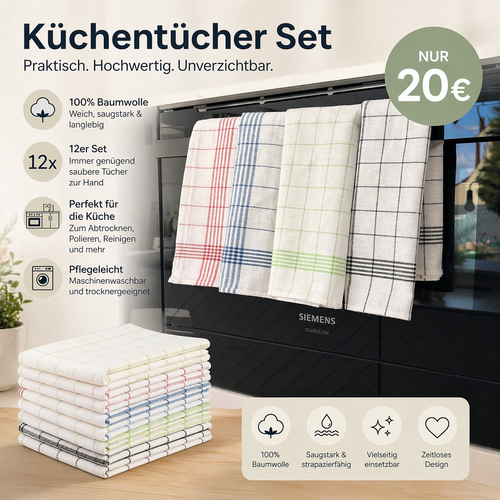 12er Set Küchentücher