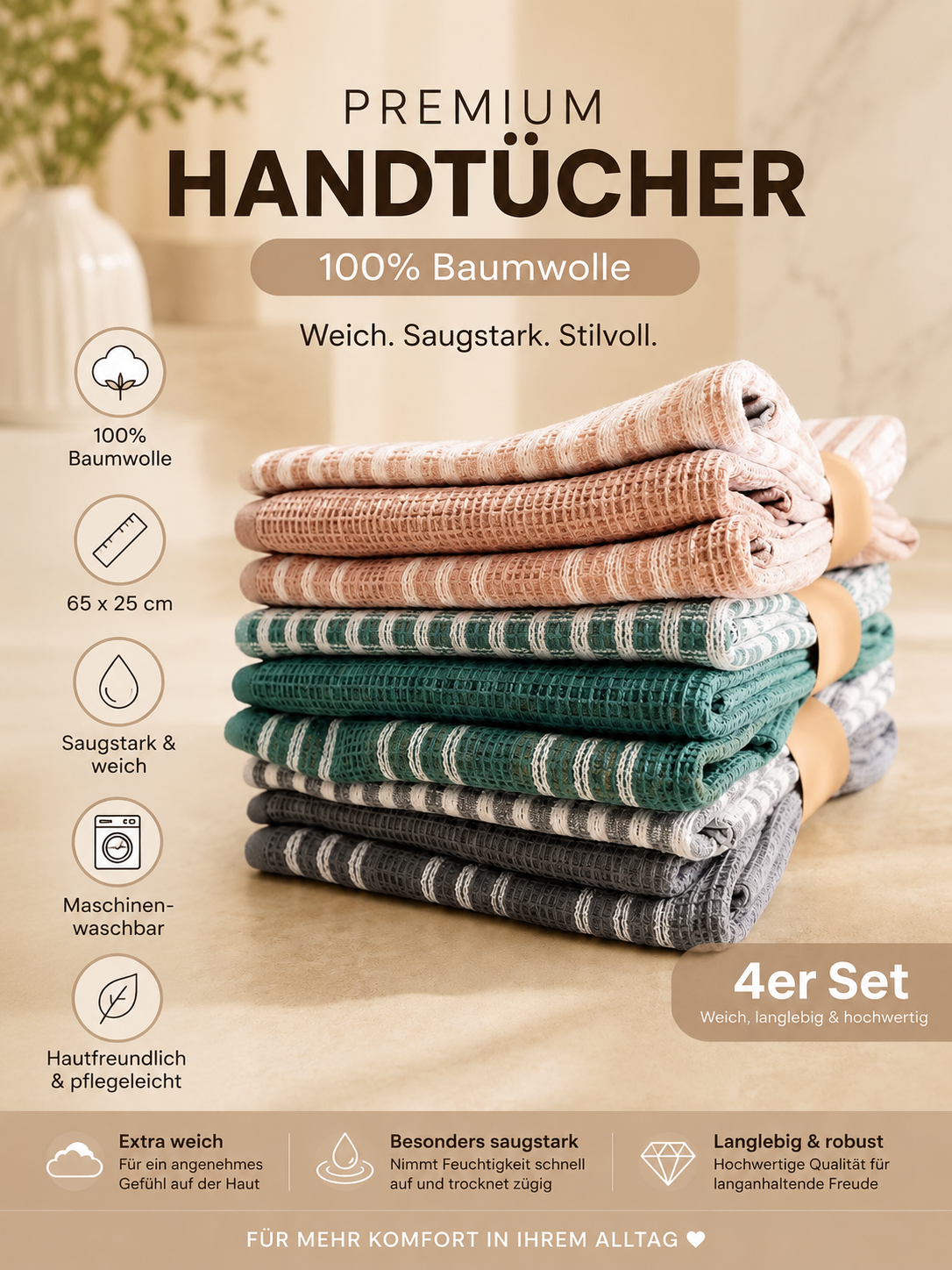 3er Set Küchentücher